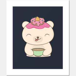 Kawaii Cute Polar Bear T-Shirt Posters and Art